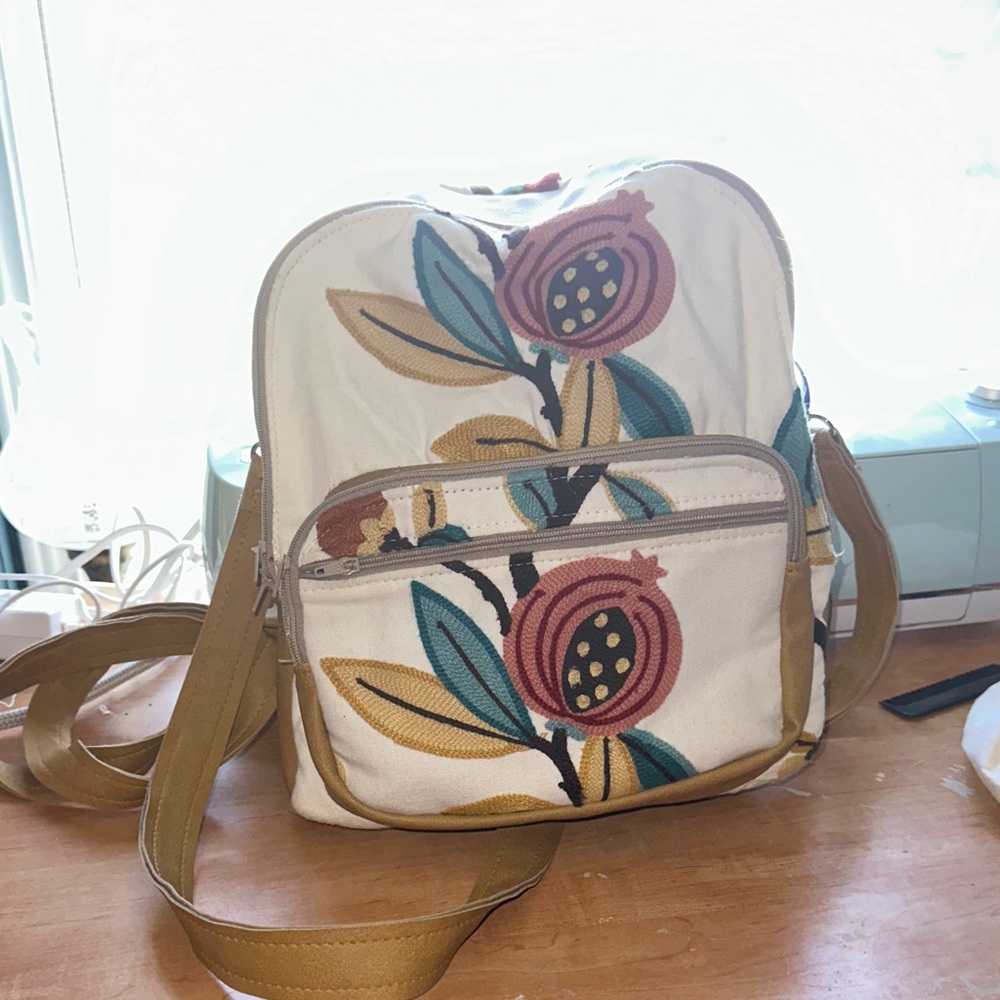 Floral Canvas back pack Bag
